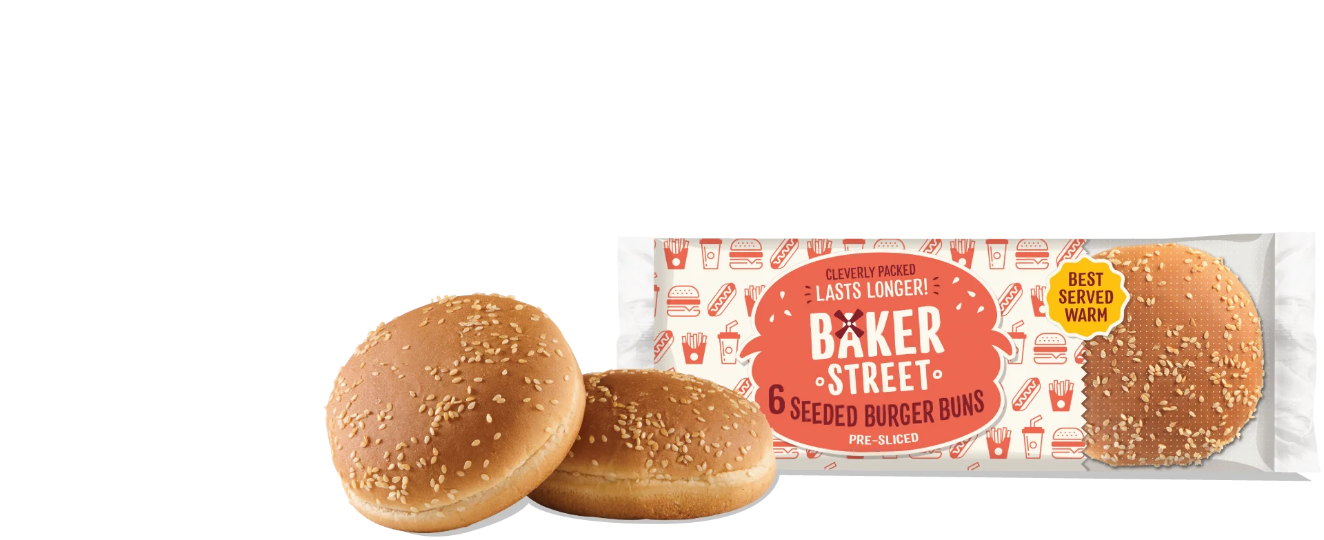 6 Seeded Burger Buns - Hero Product Image
