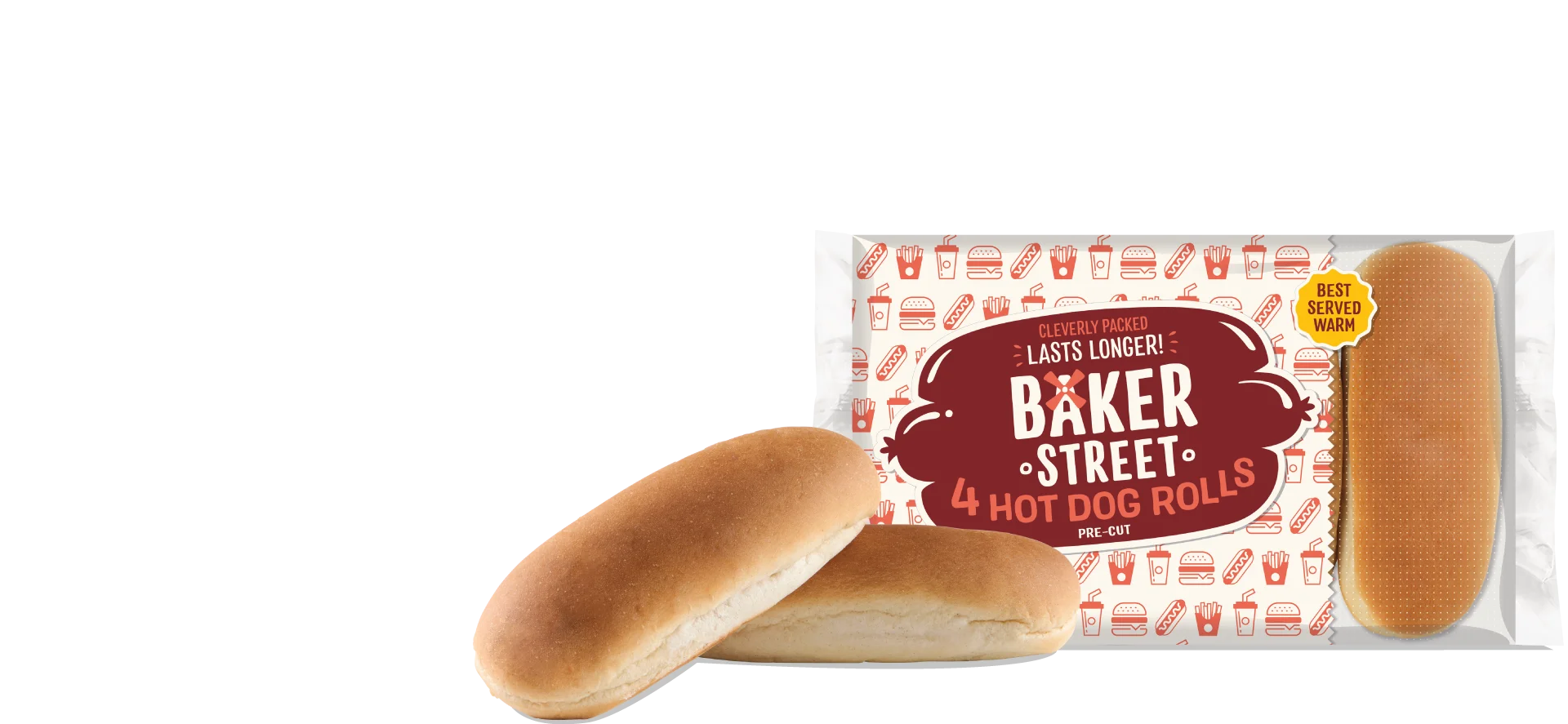 4 Hot Dog Rolls - Hero Product Image