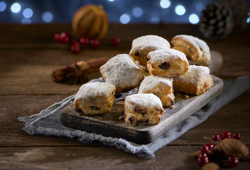 Stollen Bites on a board