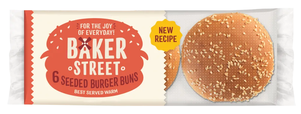 Baker Street - 6 Seeded Burger Buns