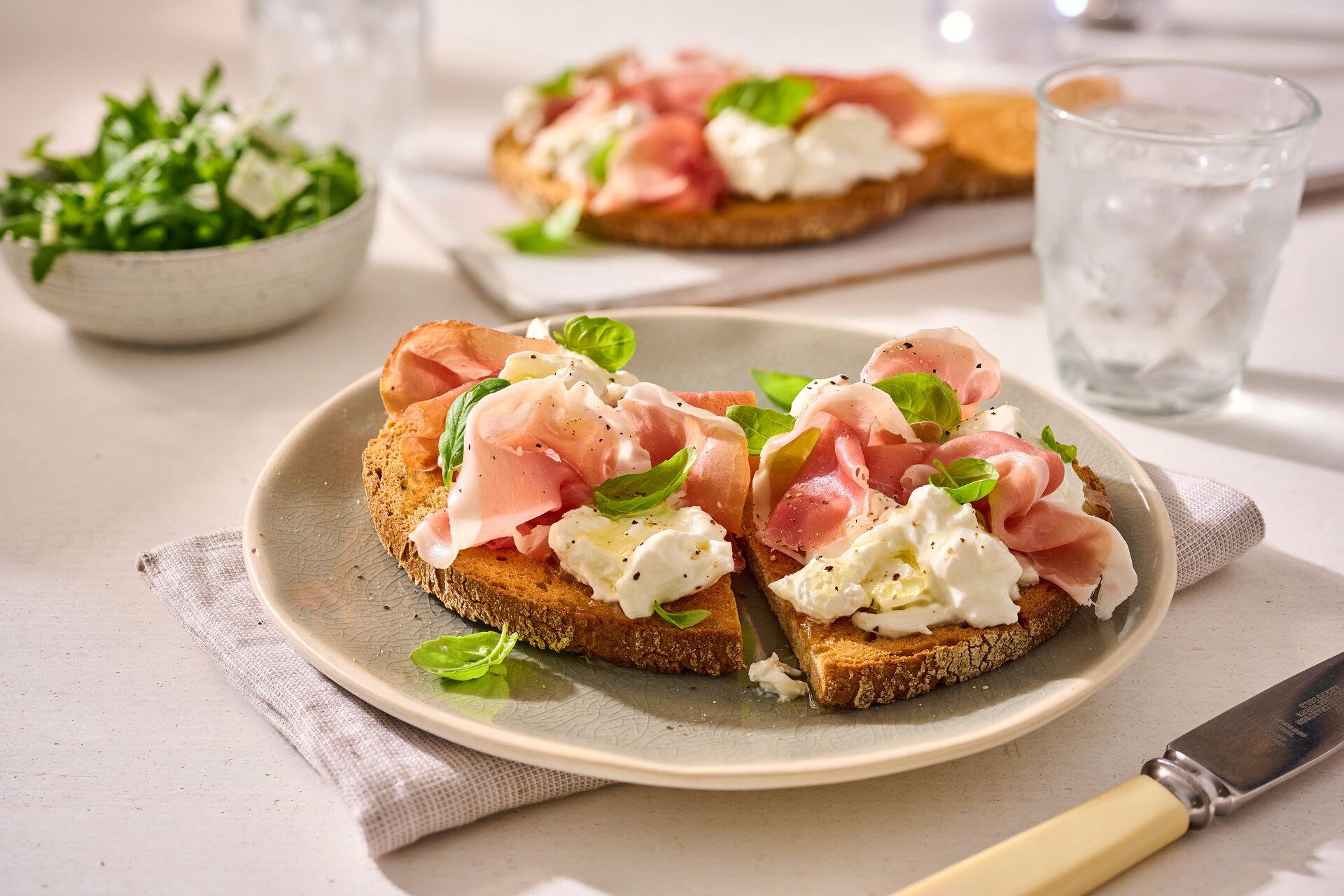 Baker Street Light Rye Prosciutto & Burrata