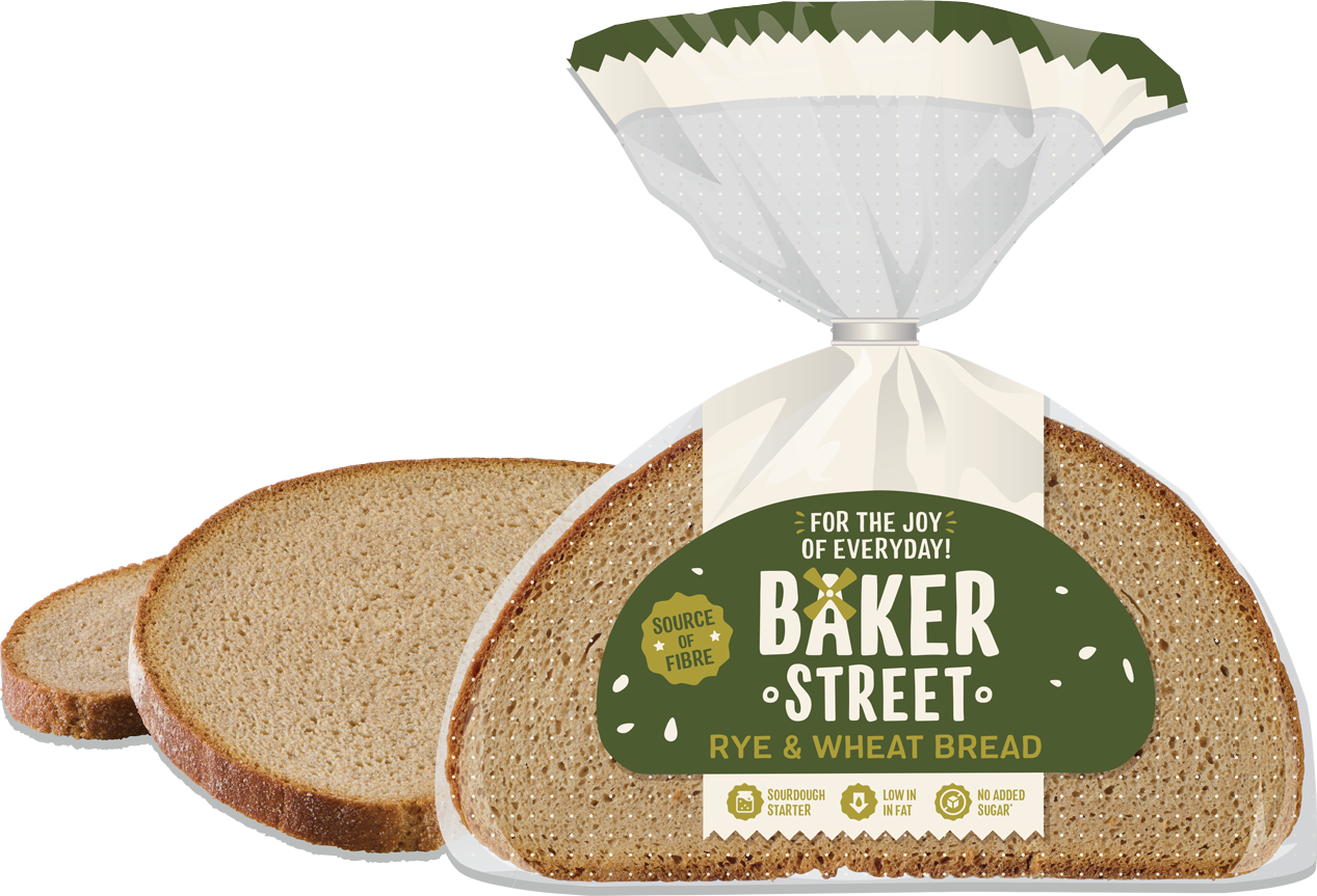 Baker Street - Rye & Wheat Bread (With Out Of Pack)