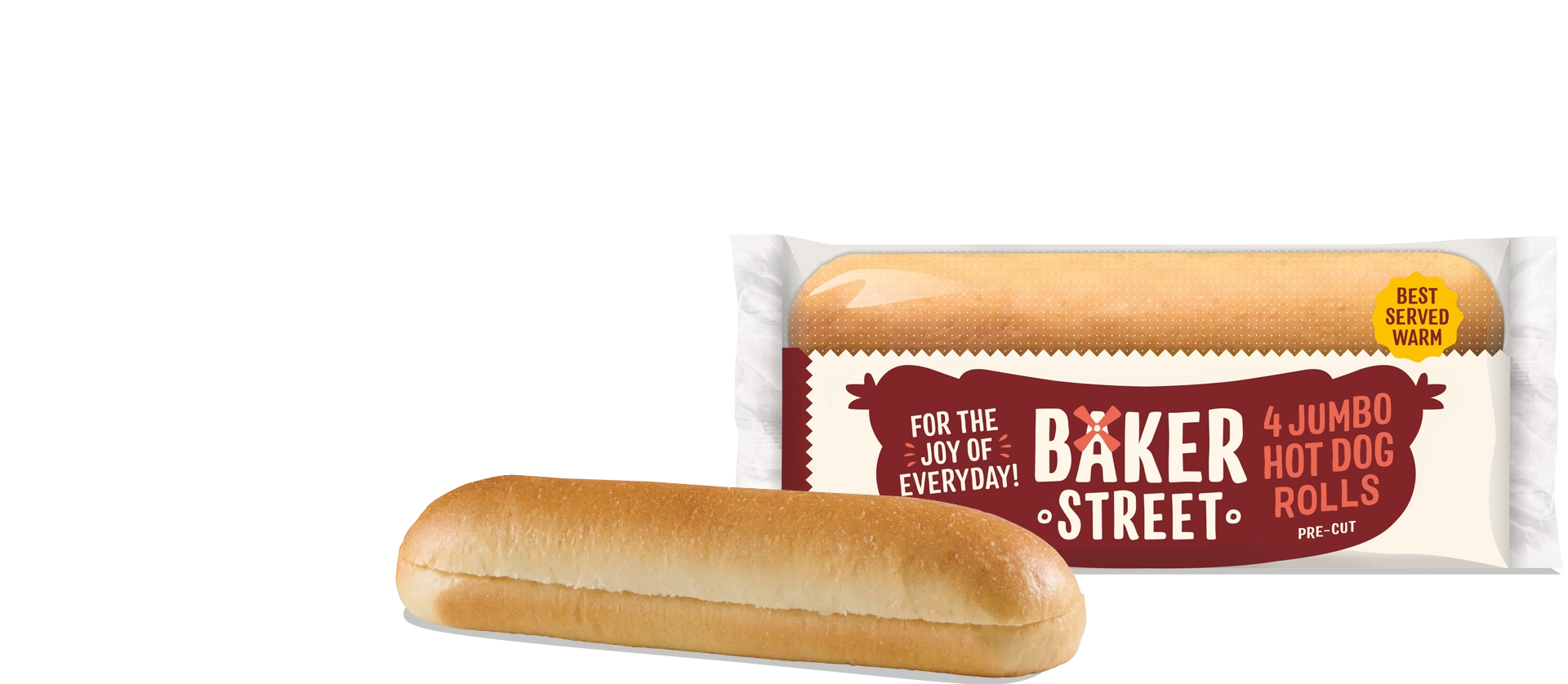 4 Jumbo Hot Dog Rolls - Hero Product Image
