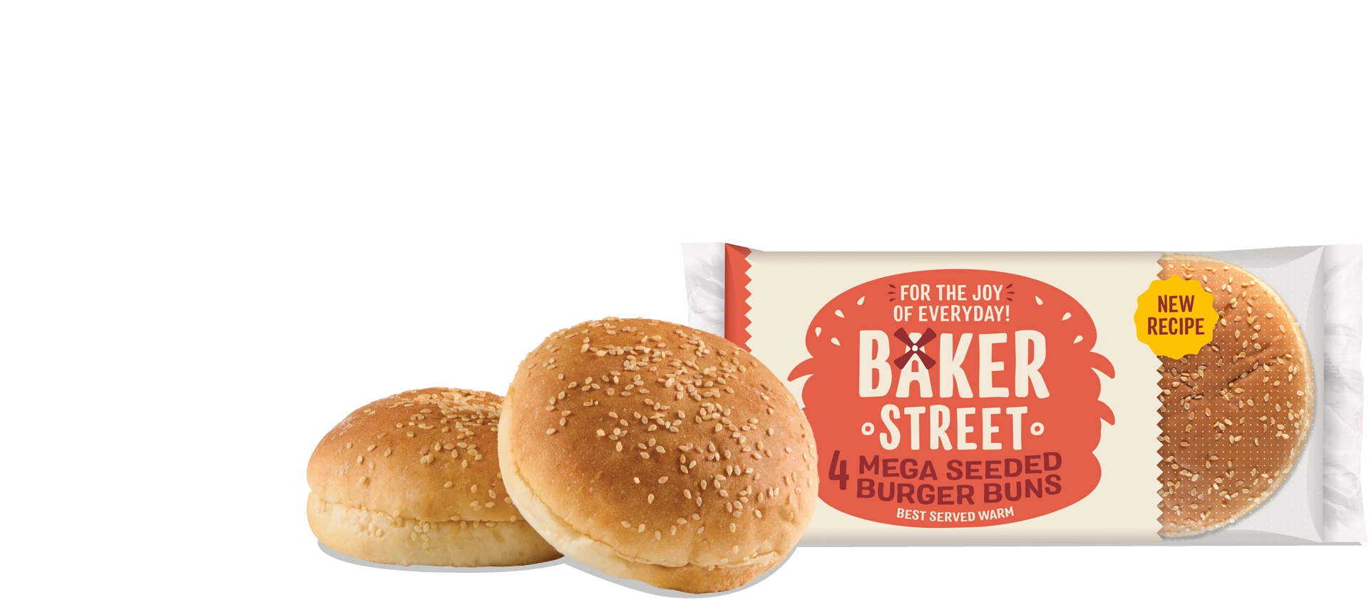 4 Mega Seeded Burger Buns - Hero Product Image